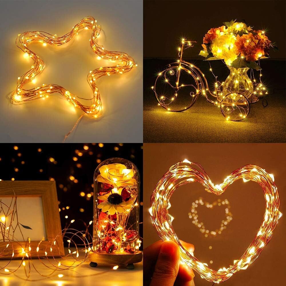 USB Fairy String Lights, 2 Pack Starry Lights kaukosäätimellä, vedenpitävä kuparivalo (lämmin valkoinen) hinta ja tiedot | LED-valonauhat | hobbyhall.fi