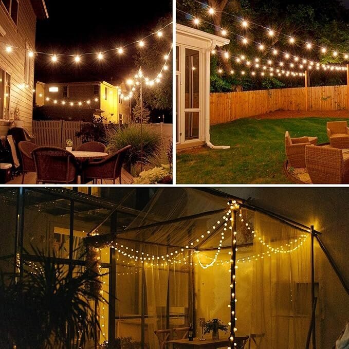 Solar String Lights 60 LEDillä, 11 m, 8 tilaa (lämmin valkoinen) YIY hinta ja tiedot | LED-valonauhat | hobbyhall.fi