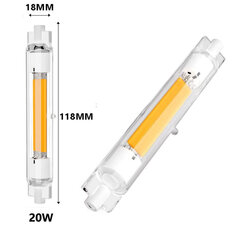 Erittäin himmennettävä ja välkkymätön R7S vaakasuora pistokelamppu kaksipäinen lamppuputki-118mm, 220V, 2kpl hinta ja tiedot | LED-valonauhat | hobbyhall.fi