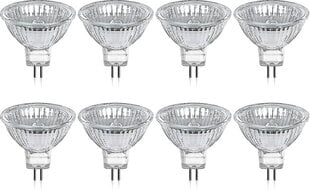 Halogeenipolttimo Gu5.3 Mr16 35w 12v lämmin valkoinen 2800k himmennettävä, lasikansi 400 lumenia 2-napainen vaihtokohdevalo, 8 kpl Cisea hinta ja tiedot | LED-valonauhat | hobbyhall.fi