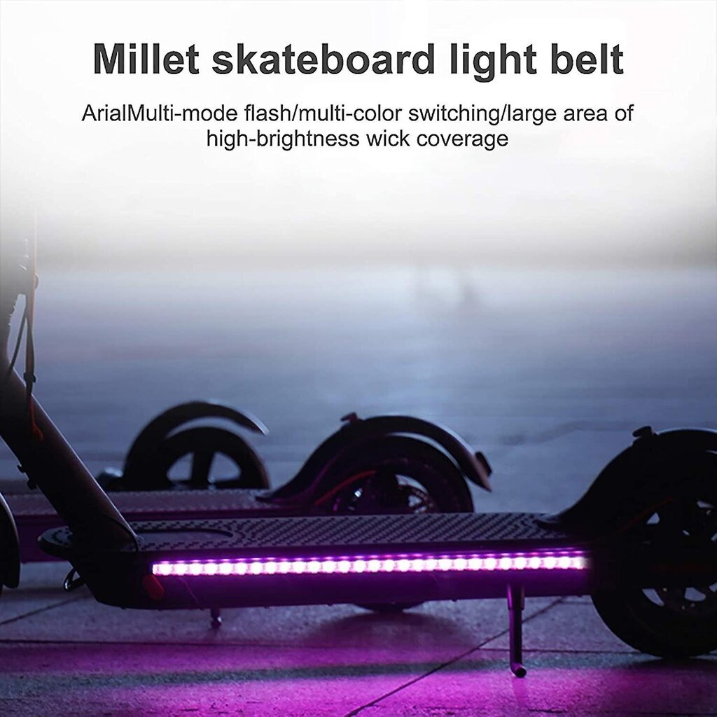 Sähköskootterin LED-nauhavalo, 2 pakkauksen yöpyöräilyyn taitettava värikäs lamppu vedenpitävä turvarullalaudan koriste-tarvikkeet Xiaomi M365/prolle, hinta ja tiedot | LED-valonauhat | hobbyhall.fi