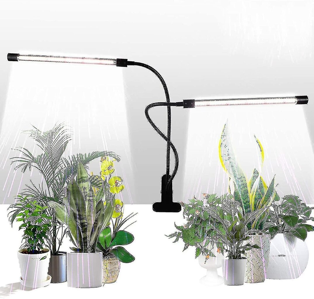 Grow Light,auringonvalo valkoinen 50w 84 Led Dual Head Clip Plant Lights, 4/8/12h ajastin 5 himmennettävää tasoa hinta ja tiedot | LED-valonauhat | hobbyhall.fi