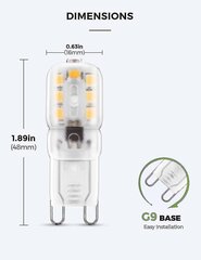 10 kpl 2w G9 lämmin valkoinen 3000k, led-lamppu, 25w vastaava halogeenilamppu, 230v AC 180lm, 360 leveä valokeila, g9 pohja[energialuokka A+] hinta ja tiedot | LED-valonauhat | hobbyhall.fi