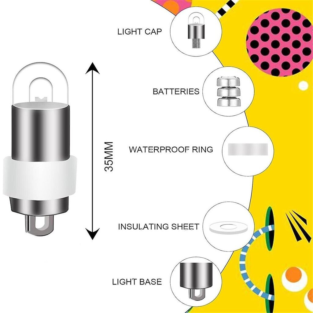 30 kpl LED-ilmapallovalot, vedenpitävät mini-LED-ilmapallovalot, lämmin valkoinen paperilyhdylle, ilmapallo hinta ja tiedot | LED-valonauhat | hobbyhall.fi