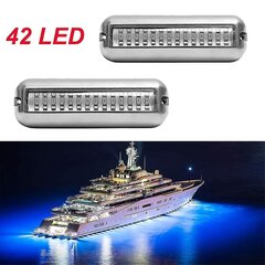 2kpl 42led Boat Drain Light Veneen peräpeili Vaaleansininen Vedenalainen Pontoon Marine Light hinta ja tiedot | LED-valonauhat | hobbyhall.fi