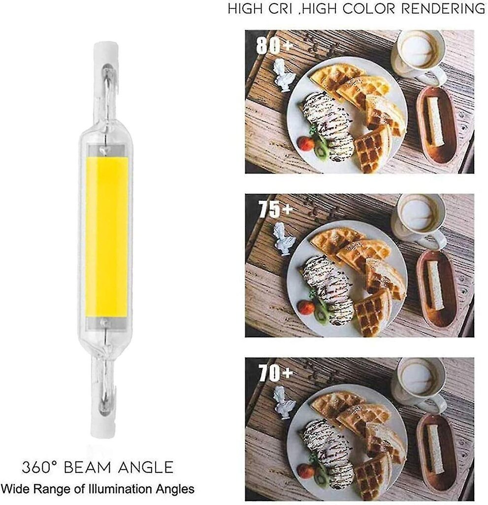 2kpl 10w 78mm R7s led-lamput Himmennettävät kylmän valkoiset 6000-6500k 100w halogeeni J78 vaihto, kaksipäinen R7s pohjaputki, 360 valon kulma, energiansäästö hinta ja tiedot | LED-valonauhat | hobbyhall.fi