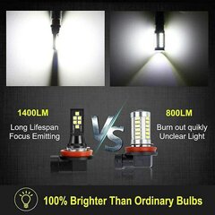 2X HB4 9006 LED-sumuvalon polttimo Advanced 3030 SMD päiväajo DRL-lamppu, viileä valkoinen 6000K hinta ja tiedot | LED-valonauhat | hobbyhall.fi