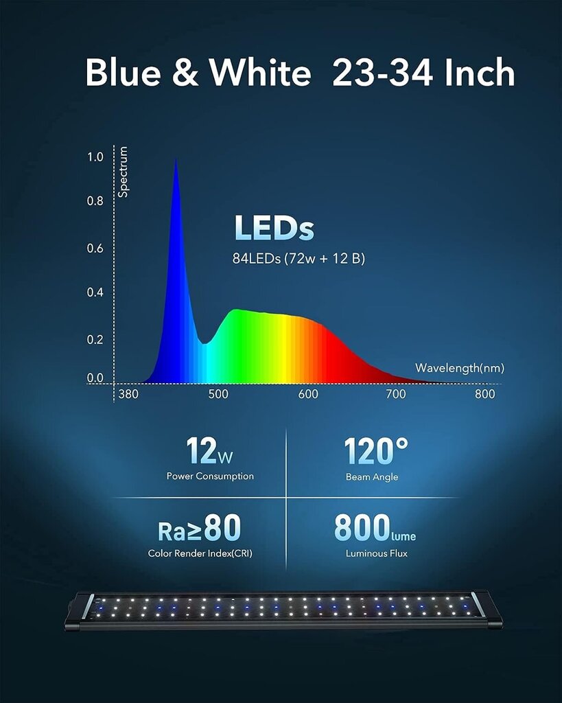 Akvaariotarvikkeet, täyden spektrin LED-akvaariovalo, jatkettava kannake makean veden ja merisäiliöille (LB-60-90 cm) hinta ja tiedot | Akvaariokasvit ja akvaariokoristeet | hobbyhall.fi