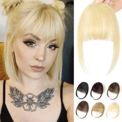 Clip in Bangs.100% Human Hair Wispy Bangs Clip in Hiustenpidennykset. Blondit ilmaotsut Fake otsatukka hapsuilla temppeleillä Hiuskoruja naisille jokapäiväiseen käyttöön - luonnollinen blondi hinta ja tiedot | Keittiökalusteiden lisätarvikkeet | hobbyhall.fi