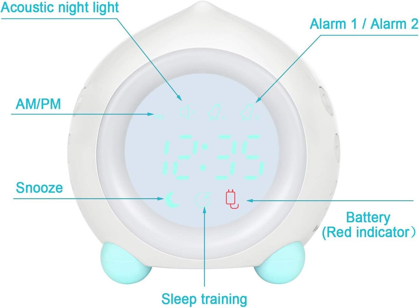 Herätyskello Lapsi Valoava LED Digitaalinen Lamppu Herätyskello Yövalo Tyttö Pojat Päivä Yö Lapsen Äänenvoimakkuus Säädettävä Torkkuherätyskello USB-latauksessa hinta ja tiedot | Älylaitteiden lisätarvikkeet | hobbyhall.fi