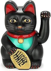 Apinakuningas Feng Shui Lucky Cats Lucky Beckoning Heiluttaen rikkauskissa Maneki Neko 6" pitkä musta, kulta hinta ja tiedot | Sisustustuotteet | hobbyhall.fi