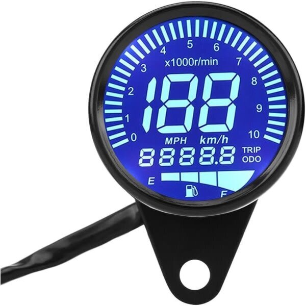 Kierroslukumittari 66mm Universal Digital LED Kierroslukumittari Matkamittari Nopeusmittari Musta hinta ja tiedot | Moottoripyörien lisätarvikkeet | hobbyhall.fi