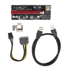 PCIE 1X - 16X nousukortti 4 kiinteää kondensaattoria 6 PIN-liitäntä USB-kaapeli kiinteä solki Design PCIE GPU Riser Express -kaapeliMusta hinta ja tiedot | Näytönohjaimen jäähdyttimet | hobbyhall.fi