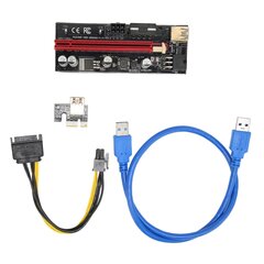 PCIE 1X - 16X Riser Card 4 Kiinteä kondensaattori 6 PIN-liitäntä USB-kaapeli Kiinteä solki Design PCIE GPU Riser Express CableBlue hinta ja tiedot | Näytönohjaimen jäähdyttimet | hobbyhall.fi