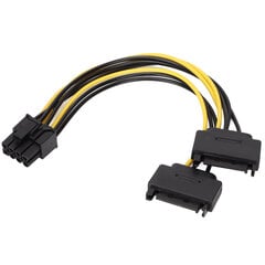 2 kpl virtakaapelit 15-pinniset kaksi SATA-PCIE-8pin uros GPU-virtalähde tietokonetarvikkeille hinta ja tiedot | Näytönohjaimen jäähdyttimet | hobbyhall.fi