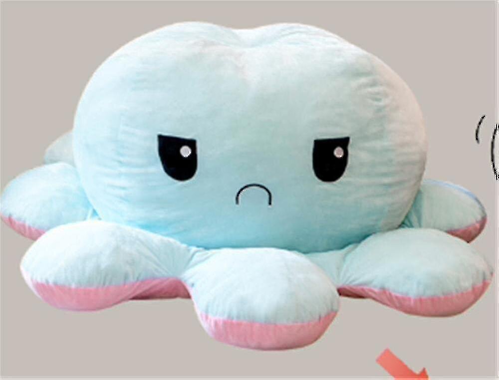 Flip Octopus Doll Suuri kaksipuolinen Flip Mood Face Vaihteleva nukke Vihainen Dekompressio Pehmolelu Syntymäpäivälahja Vaaleansininen Vaaleansininen! Halkaisija 40 cm (sisä hinta ja tiedot | Pehmolelut | hobbyhall.fi