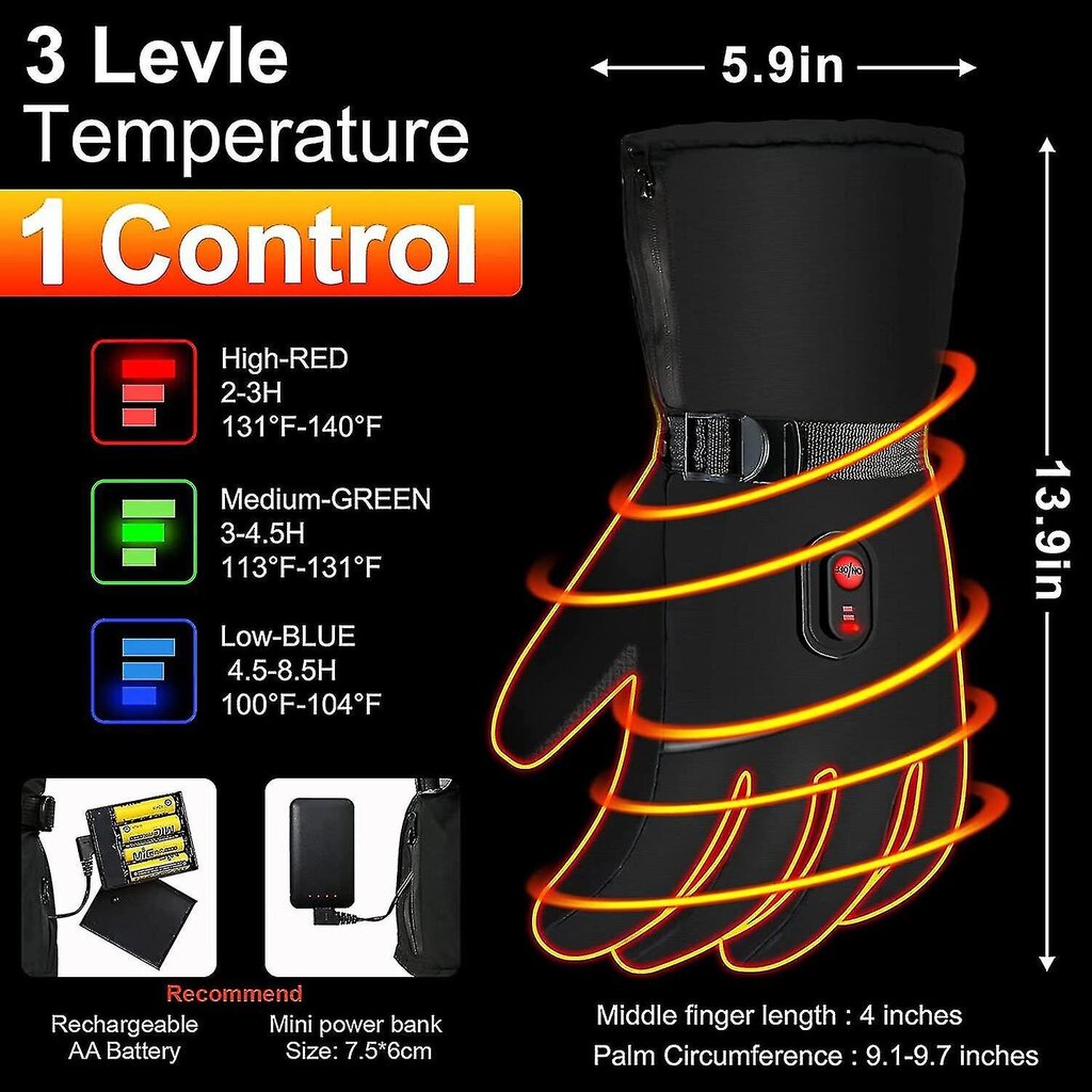 Lämmitettävät käsineet Ladattavat sähköpatterit lämpökäsineet hinta ja tiedot | Pyöräilyhanskat | hobbyhall.fi