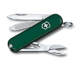 Victorinox Classic SD, vihreä hinta ja tiedot | Monitoimityökalut ja veitset retkeilyyn | hobbyhall.fi