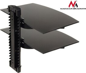 Maclean MC-662 2-Tier Wall Floating Glass Shelf Support DVD Console PS3 Xbox hinta ja tiedot | Maclean Kodinkoneet ja kodinelektroniikka | hobbyhall.fi