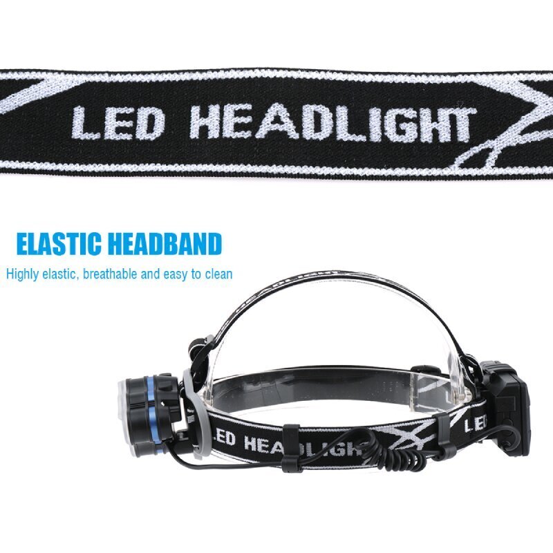 LED päälamppu OEM YHX-1262, T6 LED, 90 ° 8 polttimo hinta ja tiedot | Retkilamput | hobbyhall.fi