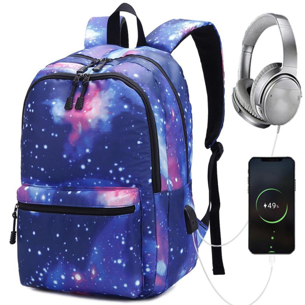 Star Sky -reppu vedenpitävä ulkomatkareppu USB-latausportilla kannettavan tietokoneen laukku Rento päiväreppu joulun syntymäpäivälahja hinta ja tiedot | Reput ja rinkat | hobbyhall.fi