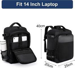 Lentoreppu matkustamossa 40x20x25 musta 20L hinta ja tiedot | Reput ja rinkat | hobbyhall.fi