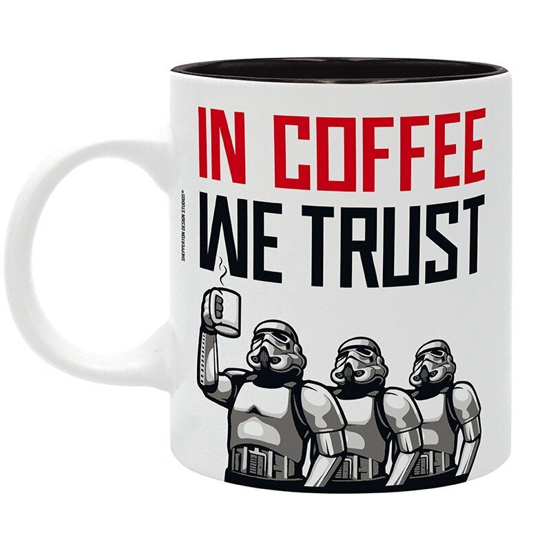 Original Stormtroopers Mug 320ml "IN COFFEE WE TRUST" hinta ja tiedot | Pelien oheistuotteet | hobbyhall.fi