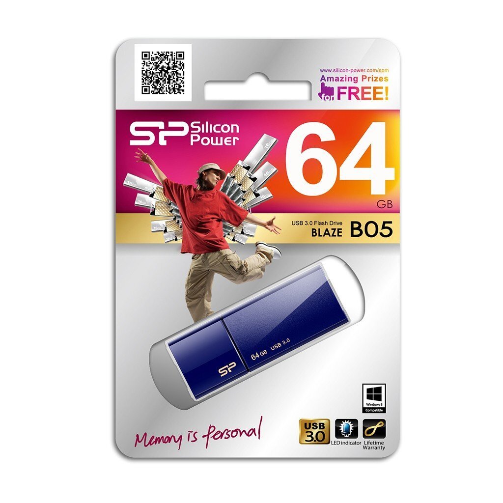 Silicon Power Blaze B05 64 GB, USB 3.0,  hinta ja tiedot | Muistitikut | hobbyhall.fi