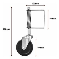 LO-Ron 4" kumiporttipyörä jousikuormitteisella kääntölaitteella, raskas, 220 lb. Kantavuus hinta ja tiedot | Muut huonekalutarvikkeet | hobbyhall.fi