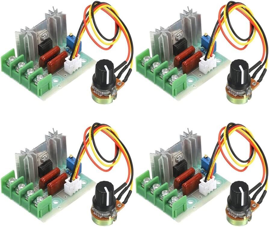 4 kpl 2000 W AC-moottorin nopeudensäädin johdolla, himmenninmoduulin nopeudensäädin, 110-220V 25A säädettävä jännitteensäädin himmentämisen säätöön hinta ja tiedot | Muut huonekalutarvikkeet | hobbyhall.fi