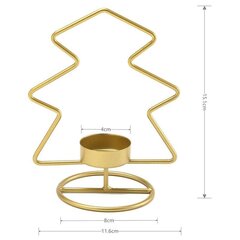 Joulukoristeet Kultainen takorautainen joulukynttilänjalka Puu ja tähden muotoinen joulukynttilänjalka (2 kpl) hinta ja tiedot | Muut huonekalutarvikkeet | hobbyhall.fi