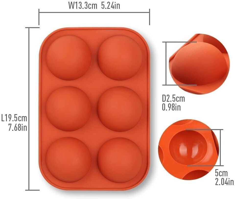 Half Sphere silikonimuotti, 2 pakkauksen silikonimuotti, pyöreä muotti suklaapallon tekemiseen, kakku, vanukas, kupolivaahto hinta ja tiedot | Muut huonekalutarvikkeet | hobbyhall.fi