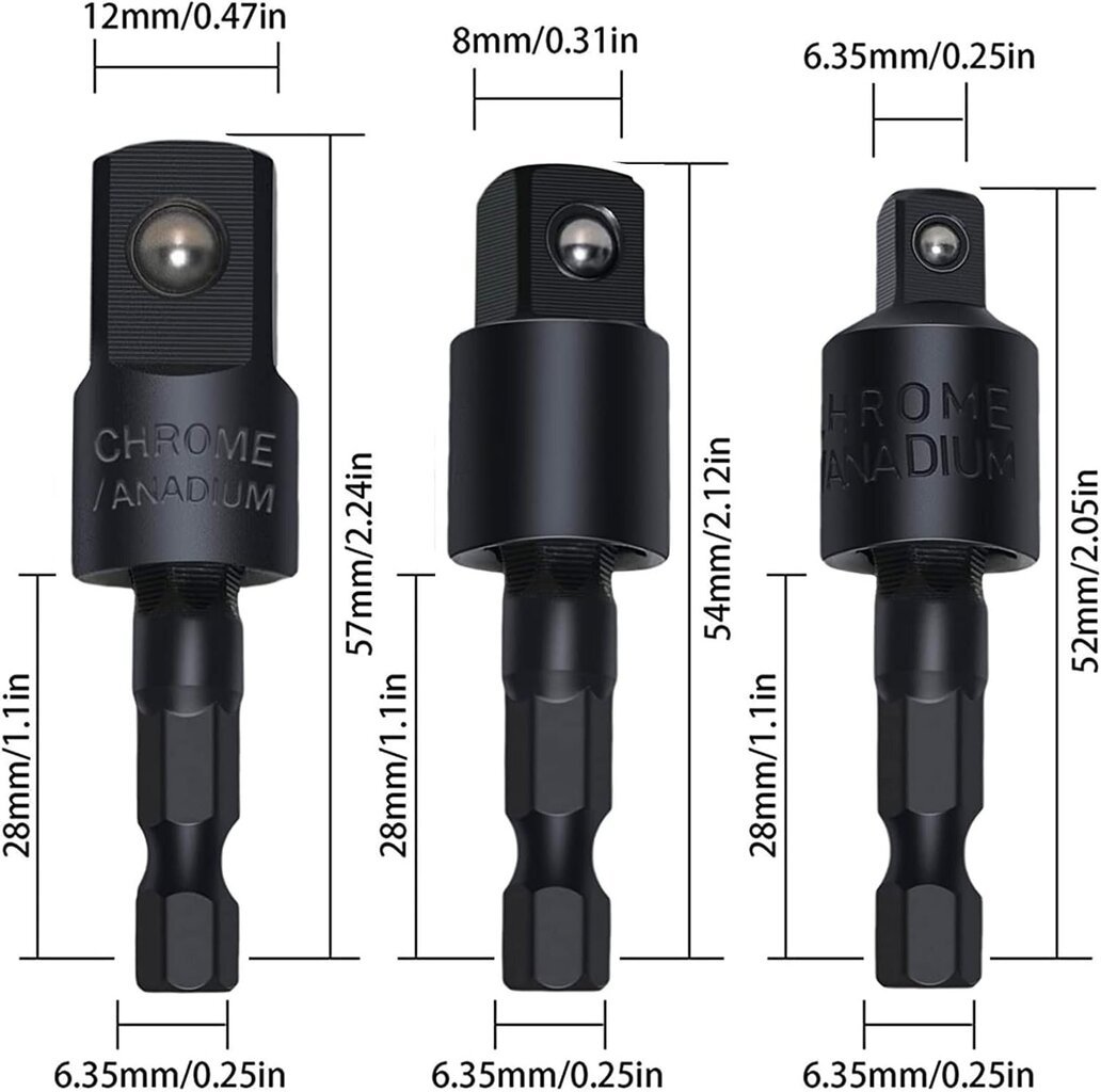 Oikeakulmaporan sovitin, 4 in 1 iskuporanterän jatke, 360° kääntyvä iskupistorasovitinsarja 1/4 3/8 1/2", 105 asteen kulman ruuvitaltan poranterä kotitöihin hinta ja tiedot | Muut huonekalutarvikkeet | hobbyhall.fi