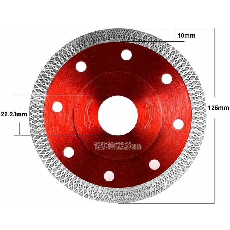 Timanttiterä 125 laatta, hienokuivahiottu timanttiterä, timanttileikkuulevy pyörösahanterä laatoille Graniitti keraamiset marmorilaatat kalkkikivipuu (125 mm) LO-Ron hinta ja tiedot | Muut huonekalutarvikkeet | hobbyhall.fi