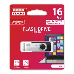 Muistitikku Goodram UTS3 16GB 3.0, musta hinta ja tiedot | Good Ram Tietokoneet ja pelaaminen | hobbyhall.fi