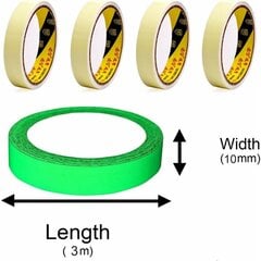 4 kpl Pimeässä hohtava teippi, Betterlife Luminous Tape -tarra, Premium Luminous Tape -tarra, turvamerkintätarra, irrotettava, irrotettava vedenpitävä (3m × 10mm) hinta ja tiedot | Muut huonekalutarvikkeet | hobbyhall.fi