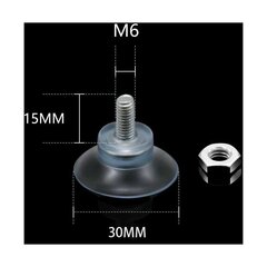 Imukupit Ø 30 mm M6x15mm kierteellä, 6kpl hinta ja tiedot | Muut huonekalutarvikkeet | hobbyhall.fi