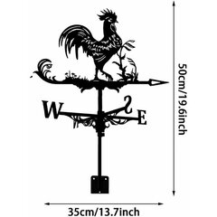 Retro-tyylinen metallinen kukon muotoinen ulkopuutarhan tuuliviiri - tuulen suunnan ilmaisin - lahja ulkopuutarhaan tai maatilapihaan - Superma, musta hinta ja tiedot | Muut huonekalutarvikkeet | hobbyhall.fi