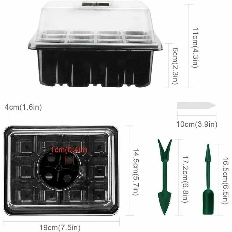 Minikasvihuone siemenille, 10 Pack Mini Kasvihuone kasveille, 120 solua, Mukana tarjotin ja kansi, Kestävät sisäkäyttöiset taimitarjottimet siementen kasvattamiseen ja aloituskasveille. hinta ja tiedot | Muut huonekalutarvikkeet | hobbyhall.fi