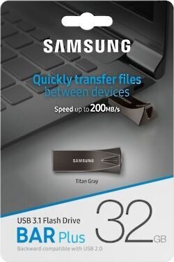 MEMORY DRIVE FLASH USB3.1 32GB/BAR PLUS MUF-32BE4/APC SAMSUNG hinta ja tiedot | Muistitikut | hobbyhall.fi