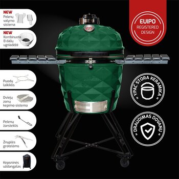 KamadoClub PRO II, Keraaminen kamado-grilli, 59 cm, vihreä hinta ja tiedot | Grillit | hobbyhall.fi