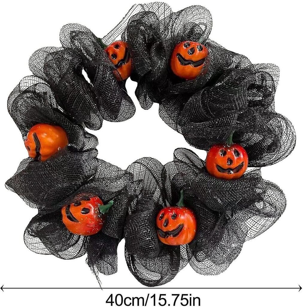 Kurpitsan seppele 40 cm Halloween-oviseppele Täydellinen koristelu syksyyn / Halloweeniin / kiitospäivään hinta ja tiedot | Koristeet ja tarrat | hobbyhall.fi