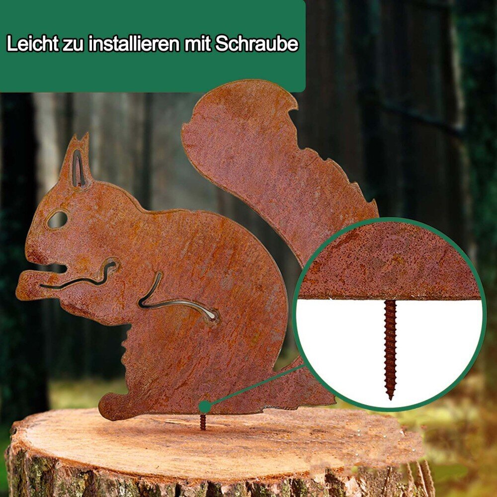 Applikaatioita, koristeita, tarroja, 25 cm maalaismainen orava rautapuutarha, syyssisustus hinta ja tiedot | Koristeet ja tarrat | hobbyhall.fi