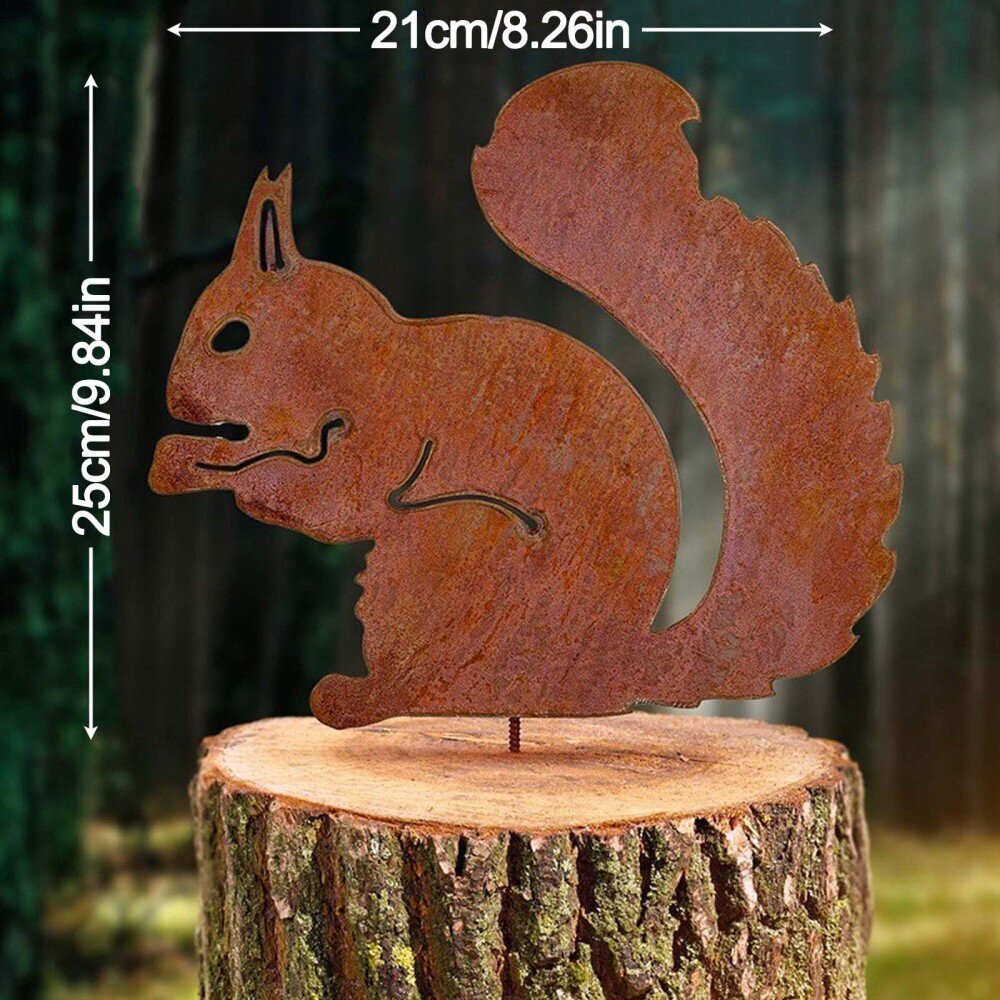 Applikaatioita, koristeita, tarroja, 25 cm maalaismainen orava rautapuutarha, syyssisustus hinta ja tiedot | Koristeet ja tarrat | hobbyhall.fi