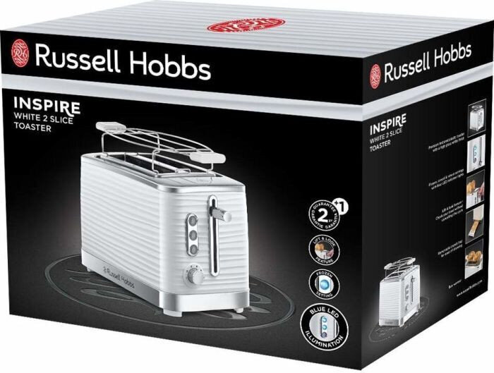 RUSSELL HOBBS Inspire 2SL Toaster White hinta ja tiedot | Leivänpaahtimet | hobbyhall.fi