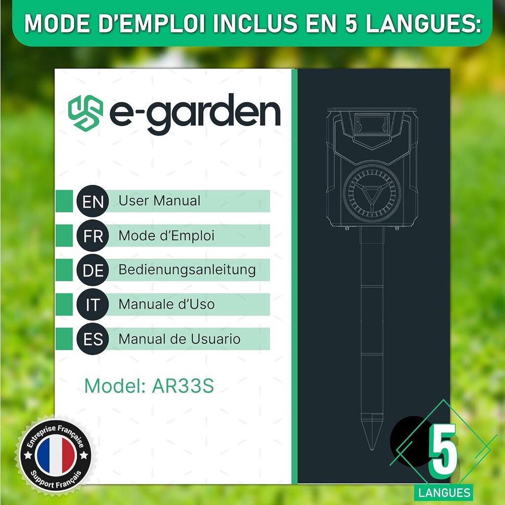 E-Garden AR33S Ultraäänikarkotin hinta ja tiedot | Jyrsijöiden ja myyrien torjunta | hobbyhall.fi