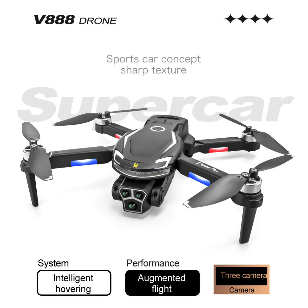 V888 drone, kolmoiskameralla 8K HD hinta ja tiedot | Dronet | hobbyhall.fi