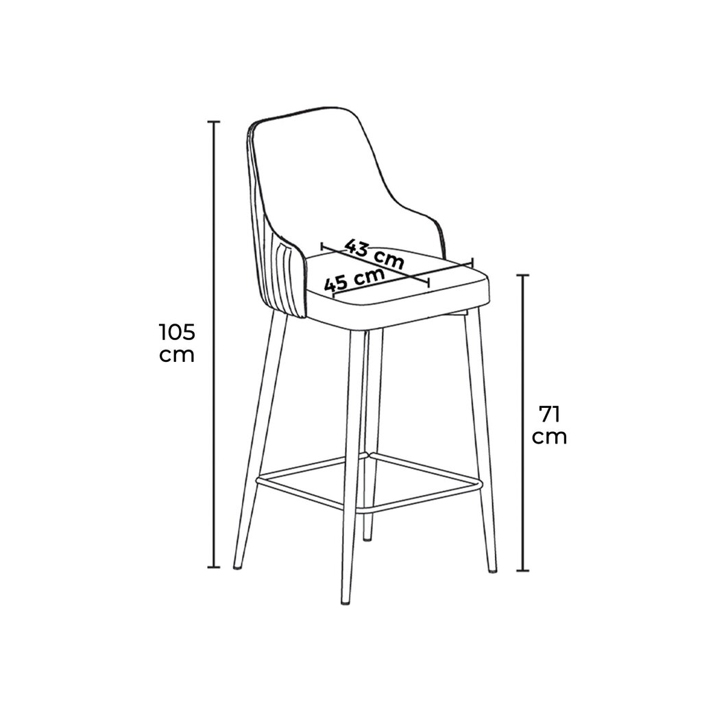 baarijakkarasarja Asir Enox, ruskea/musta hinta ja tiedot | Ruokapöydän tuolit | hobbyhall.fi