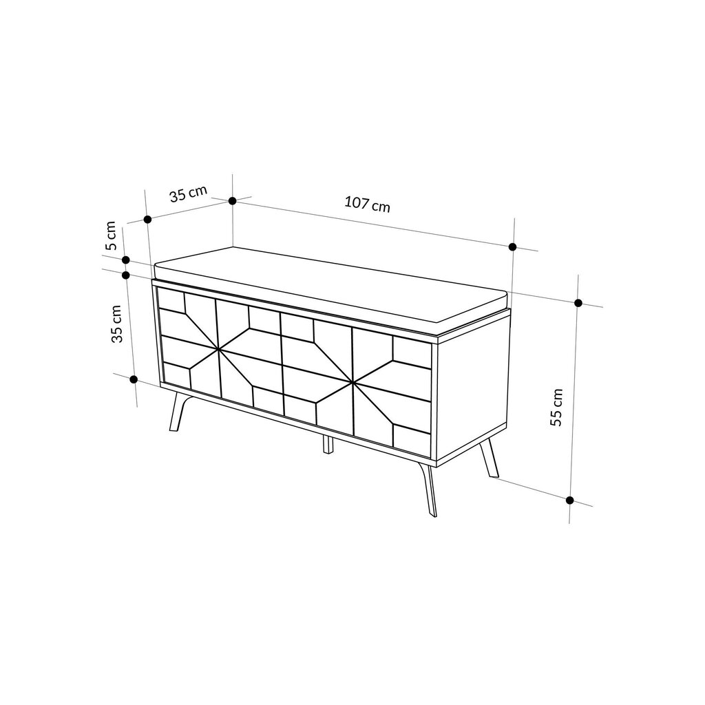 Kenkäkaappi Asir Dune Bench, ruskea hinta ja tiedot | Kenkäkaapit ja -hyllyt | hobbyhall.fi