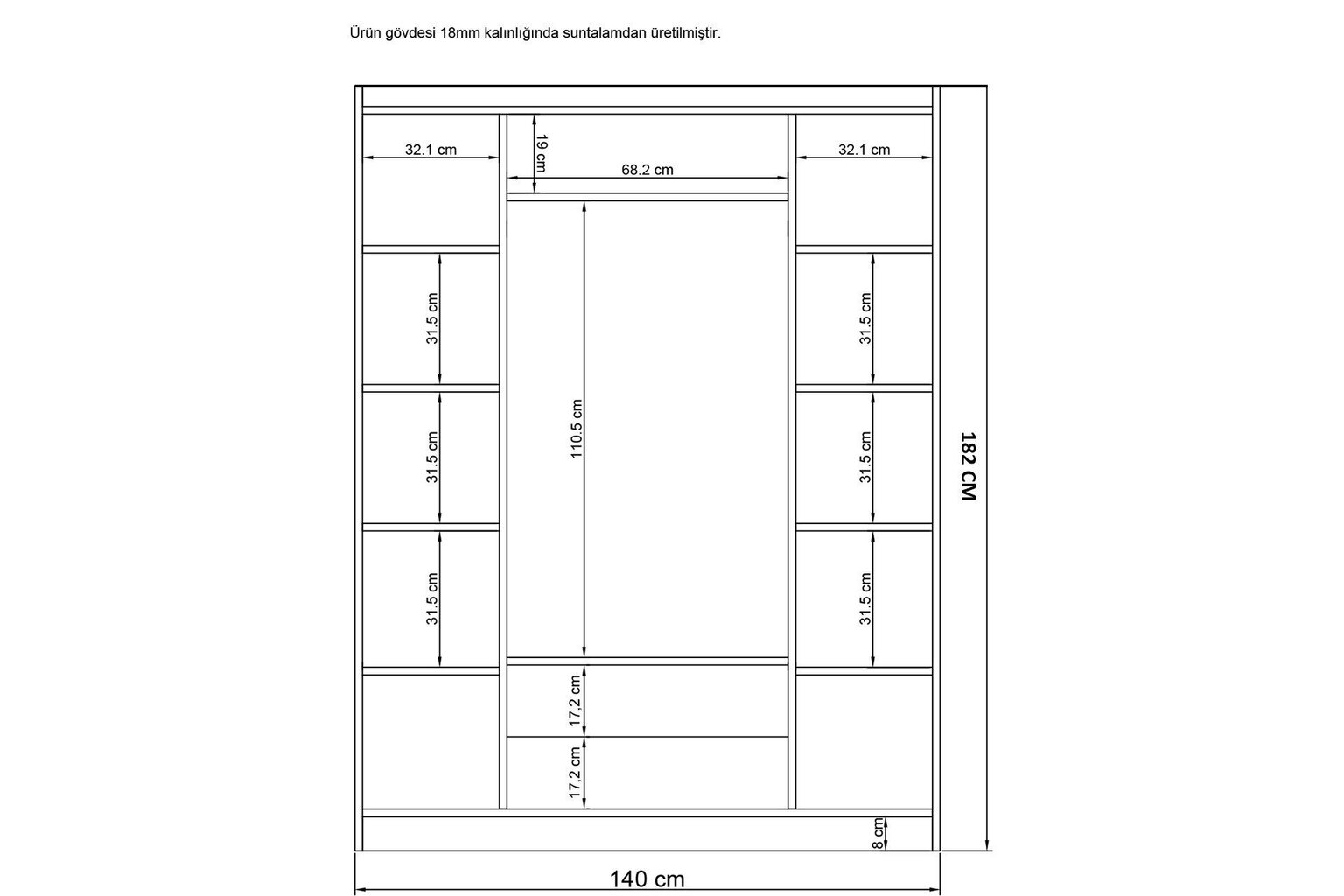 Vaatekaappi Asir Bahar 604, valkoinen hinta ja tiedot | Kaapit | hobbyhall.fi